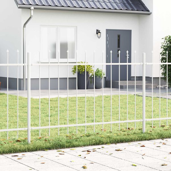 vidaXL Garden Fence White 5.6'x 2.6'Powder-coated steel