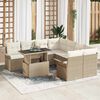 vidaXL Garden Sofa Set with Cushion 9 pcs Beige Poly rattan