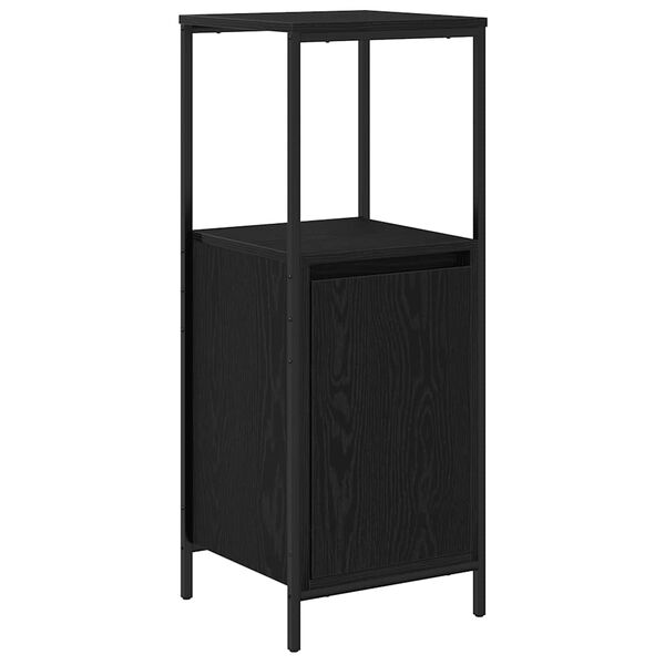 vidaXL Bathroom Cabinet Black oak Engineered wood, steel Medium