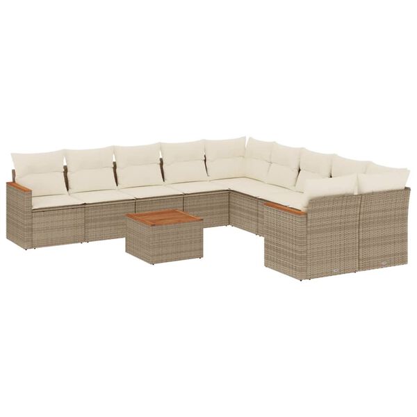 vidaXL Garden Sofa Set Beige, Cream white