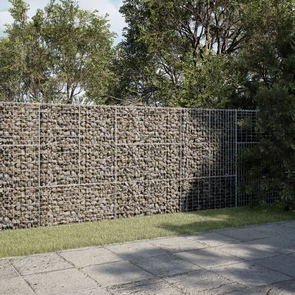 vidaXL Gabion Basket Silver Galvanized iron wire Large Durable
