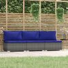 vidaXL 3-seater Sofa Grey PE rattan, powder-coated steel, plastic Standard