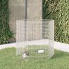 vidaXL Animal Enclosure Silver Galvanized iron 21.3 x 39.4 in Foldable