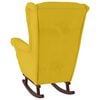 vidaXL Rocking Chair Yellow Velvet (100% polyester), solid rubber wood
