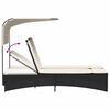 vidaXL Patio Double Sun Lounger Black PE rattan Double