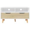 vidaXL TV Cabinet White and Sonoma Oak Engineered wood Medium TV Cabinet