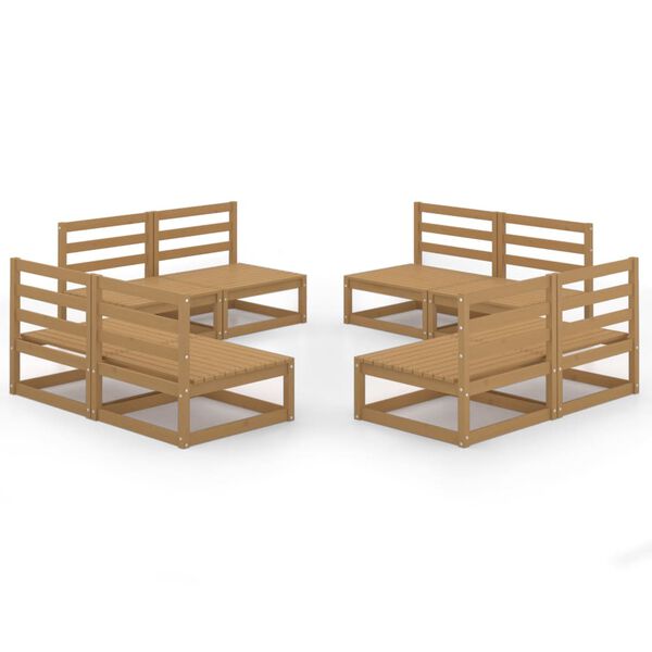 vidaXL Garden Lounge Set Honey Brown Solid Pinewood Medium Modular