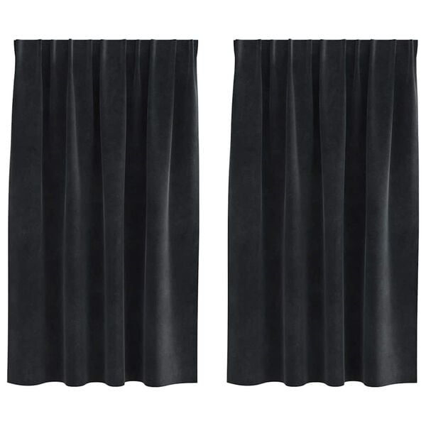 vidaXL Blackout Curtains 2 pcs Black 55.12 x 55.12 in Velvet