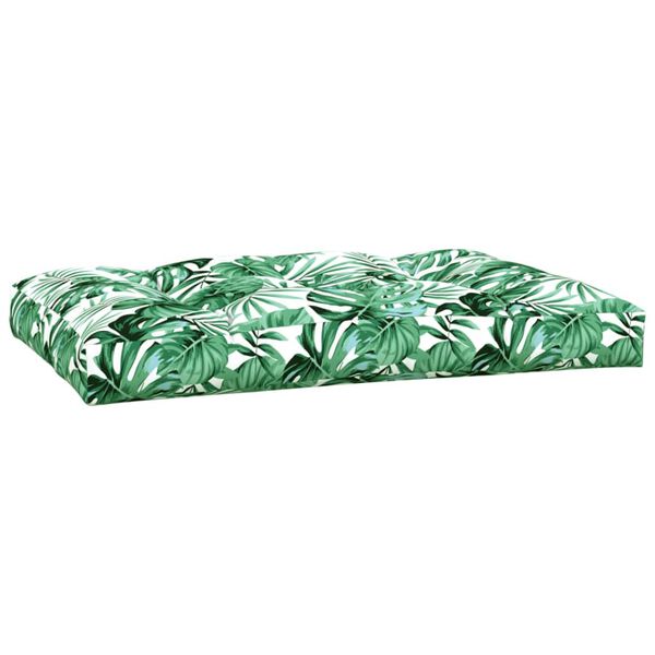 vidaXL Pallet Cushion Leaf Pattern 100% polyester 47.2 x 31.5 x 4.7 in