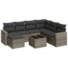 vidaXL Garden Sofa Set Grey PE rattan, powder-coated steel, tempered glass
