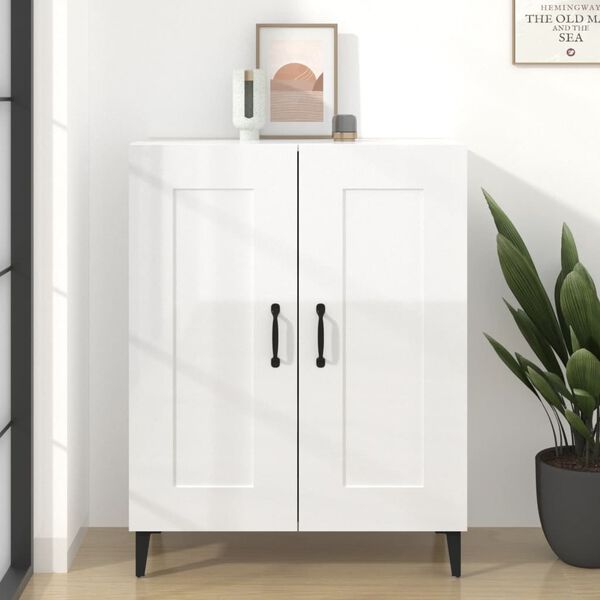 vidaXL Sideboard High gloss white Engineered wood Standard Sideboard