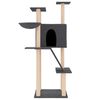 vidaXL Cat Tree Dark grey Engineered wood, Plush, Sisal 56.3 in tall