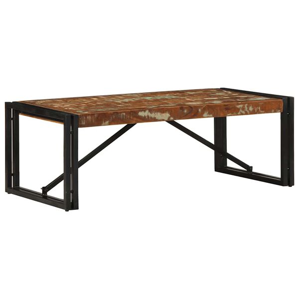 vidaXL Coffee Table Multicolor Solid reclaimed wood and powder-coated iron