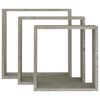 vidaXL Wall Cube Shelf Set of 3 Concrete Gray MDF