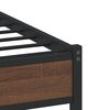 vidaXL Bed Frame Brown Oak Steel, Engineered Wood Twin Bed Frame