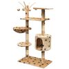 vidaXL Cat Tree Beige with black paw prints