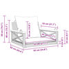 vidaXL Swing Bench with Cushions Beige 24.8x24.4x15.7" Poly Rattan