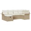 vidaXL Garden Sofa Set with Cushion 6 pcs Beige and Cream Poly Rattan