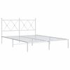 vidaXL Bed Frame White Powder-Coated Steel Double Bed Frame