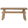 vidaXL Bench Natural Color 39.37 x 11.02 x 16.93 in Solid Teak Wood