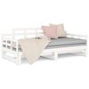 vidaXL Day Bed White Solid Pine Wood 2x Convertible Day Bed
