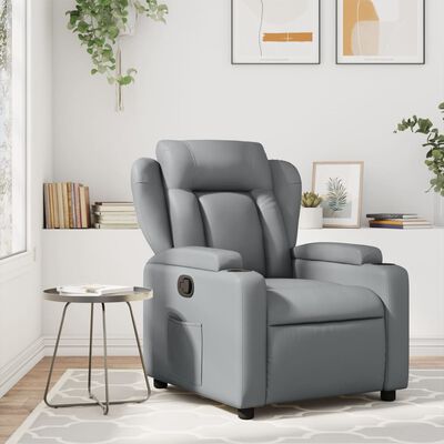 vidaXL Massage Recliner Chair Gray Faux Leather