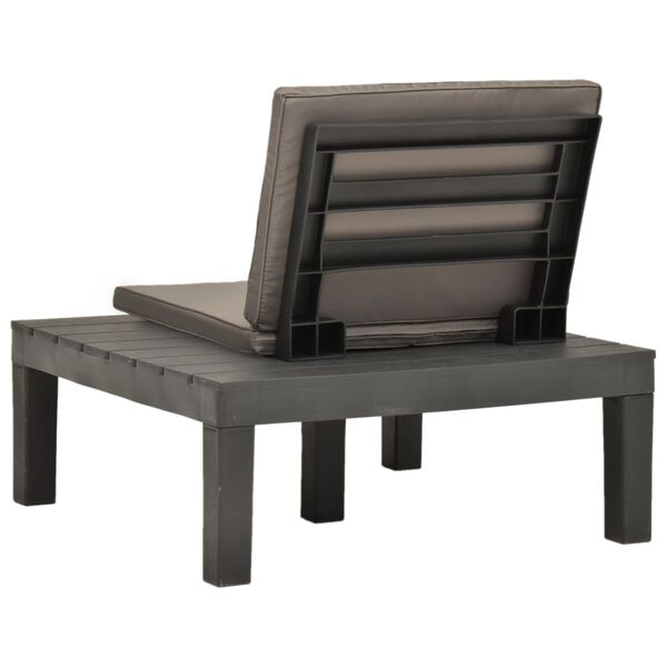 vidaXL Patio Lounge Chair with Cushion Plastic Anthracite