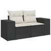 vidaXL Garden Sofa Set Black, Cream White