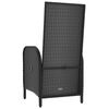 vidaXL Outdoor Chair Black Poly rattan, steel Standard Removable Covers
