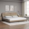 vidaXL Bed Frame Cappuccino Faux leather, metal, solid pine wood, plywood