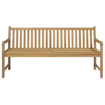 vidaXL Patio Bench with Cream Cushion 68.9" Solid Teak Wood
