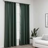 vidaXL Linen-Look Blackout Curtains with Hooks 2 pcs Green 55.1x96.5"