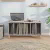 vidaXL Record Cabinet Grey Sonoma Engineered wood, Solid eucalyptus wood