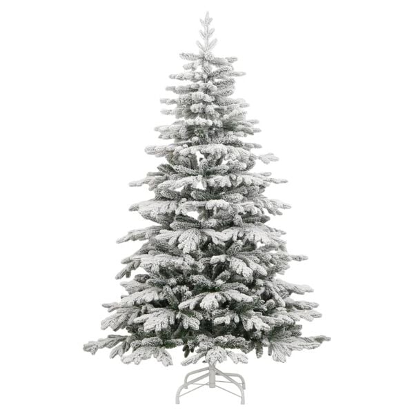vidaXL Artificial Hinged Christmas Tree 300 LEDs & Flocked Snow 82.7"