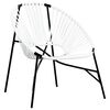 vidaXL Garden Chair Set Black and White PE rattan and powder-coated steel