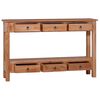 vidaXL Console Table Natural wood Solid mahogany wood Medium