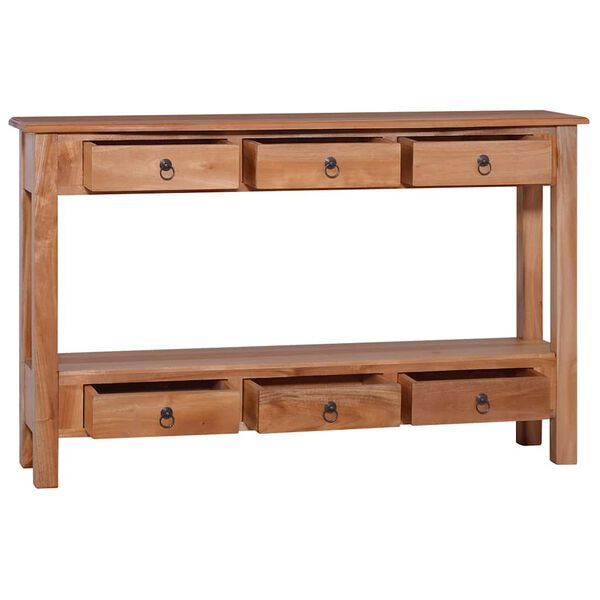 vidaXL Console Table Natural wood Solid mahogany wood Medium