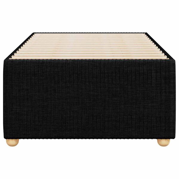 vidaXL Bed Frame Black Polyester fabric, Plywood, Engineered wood Twin