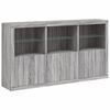 vidaXL Sideboard Grey sonoma Engineered wood, glass Large Sideboard