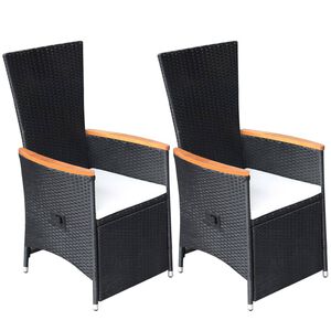 vidaXL Dining Chair Set of 2 Black, Cream White