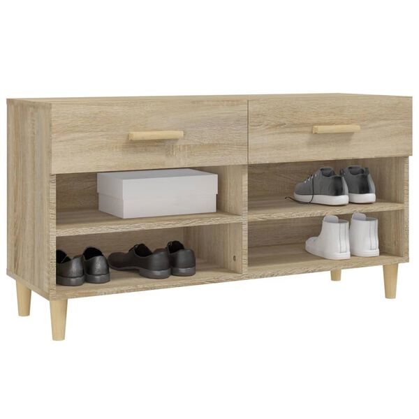 vidaXL Shoe Cabinet Sonoma oak Engineered wood Small Shoe Cabinet