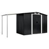 vidaXL Garden Shed Anthracite Galvanized Steel Large Sliding Components