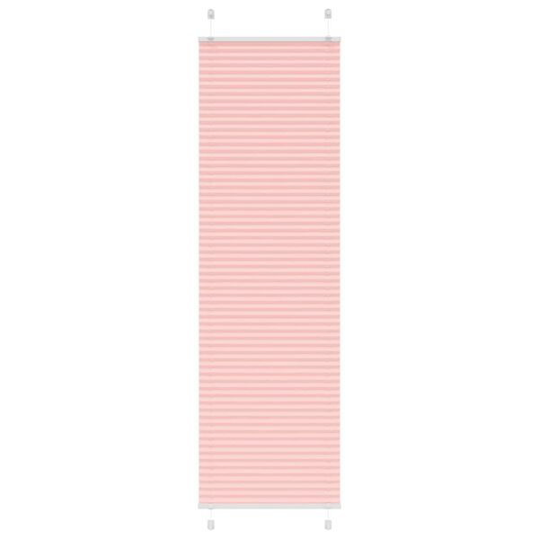 vidaXL Pleated Blind Pink 100% Polyester 25.6 x 78.7 in Adjustable Arms