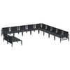 vidaXL Garden Sofa Set with Cushion 11 pcs Black Steel