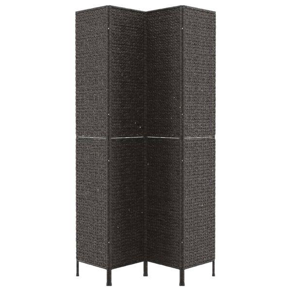 vidaXL Room Divider 4-Panel Black 64.2x70.9" Water Hyacinth