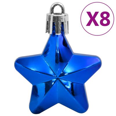 vidaXL 111 Piece Christmas Bauble Set Blue Polystyrene