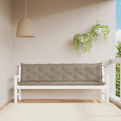 vidaXL Garden Bench Cushions 2pcs Taupe 78.7"x19.7"x2.8" Oxford Fabric
