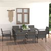 vidaXL Dining Set Grey Poly rattan Large Durable Dining Set