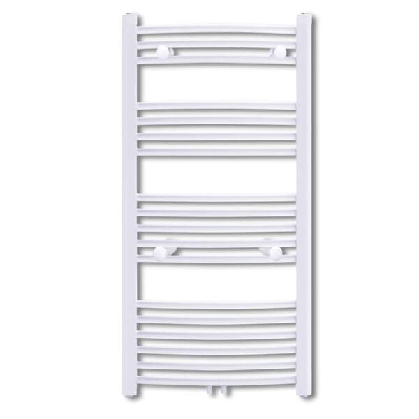 vidaXL Bathroom Radiator Central Heating Towel Rail Curve 19.69 x 45.67" Side & Middle Connector