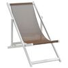 vidaXL Folding Beach Chairs 2 pcs Aluminum and Textilene Brown